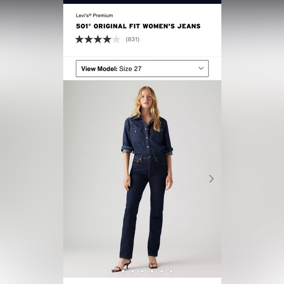 Levi's 501 Original Fit Women's Jeans-Size 28 - Picture 1 of 6